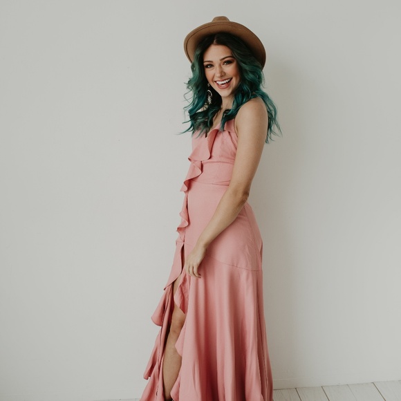 PINK Ruffle Maxi Dress - Picture 4 of 6